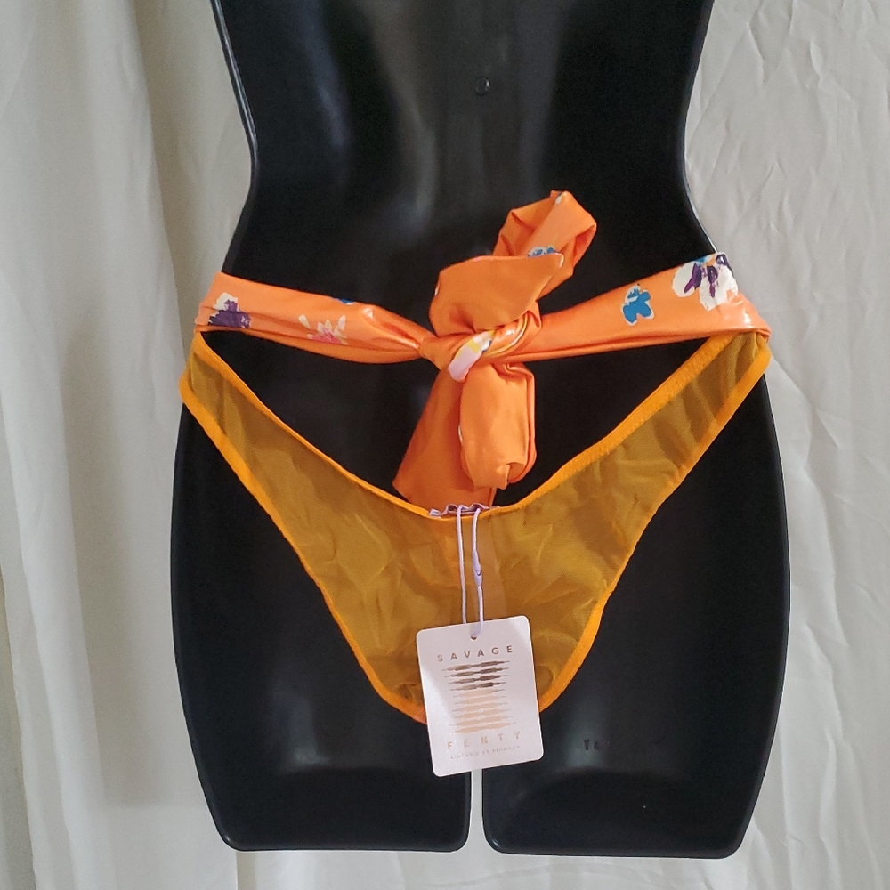 Savage x Fenty Night Blooms Orange Crème Bedtime Bouquet Print High-Leg Bikini